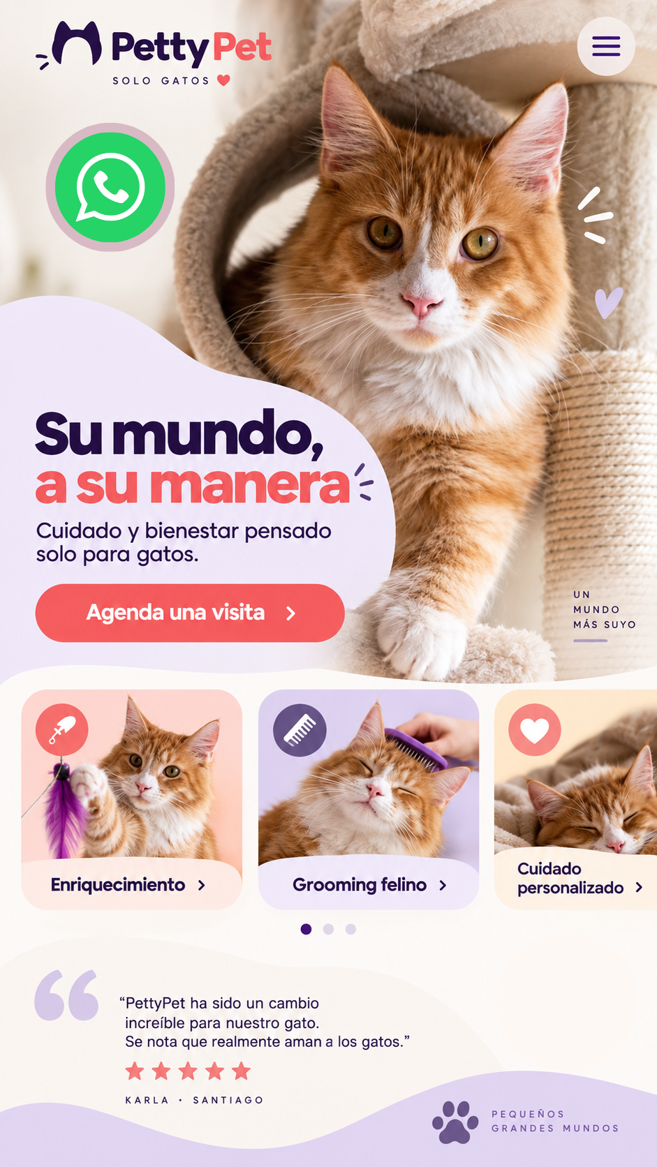 Landing page móvil PettyPet