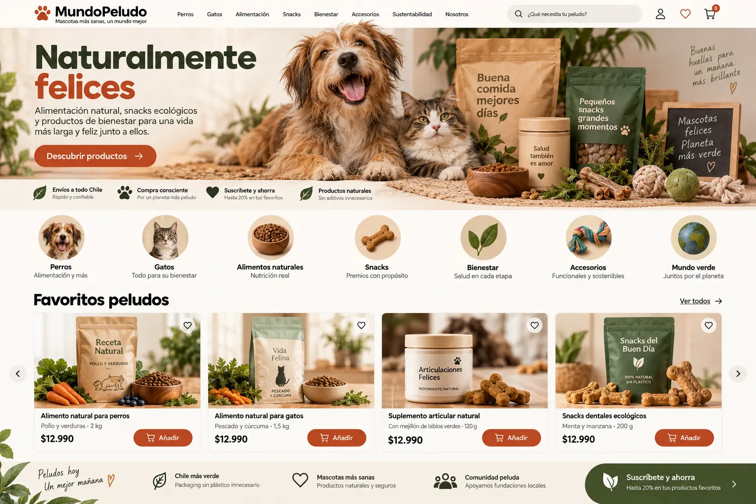 Sitio web MundoPeludo — Sitio web + IA